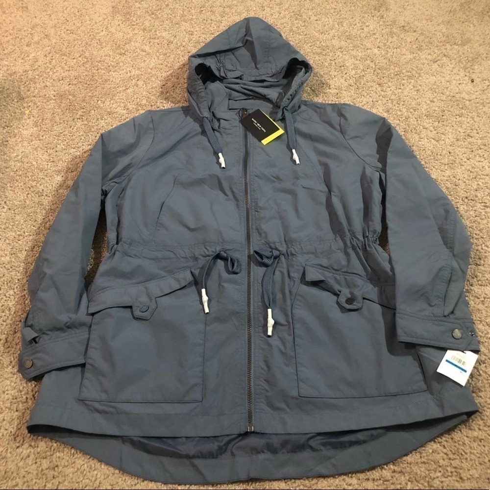 Marc New York Belltown Water Resistant Rain Coat Utility Jacket XL Storm Blue - Picture 7 of 11
